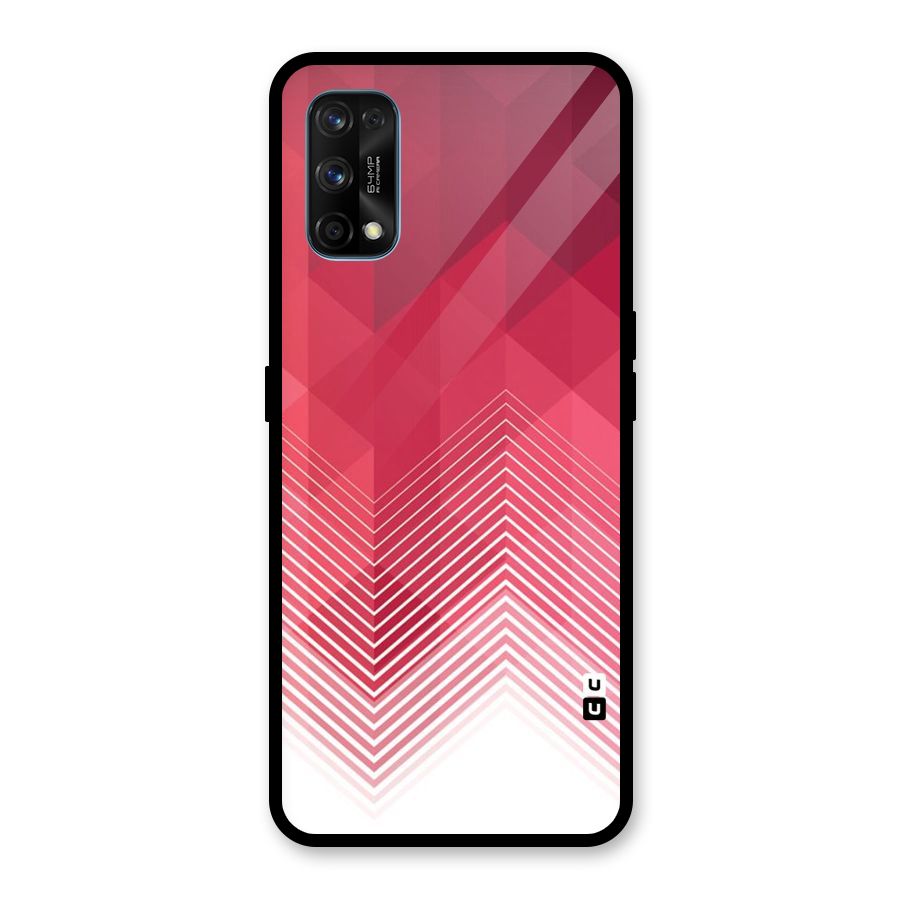 Red Chevron Abstract Glass Back Case for Realme 7 Pro