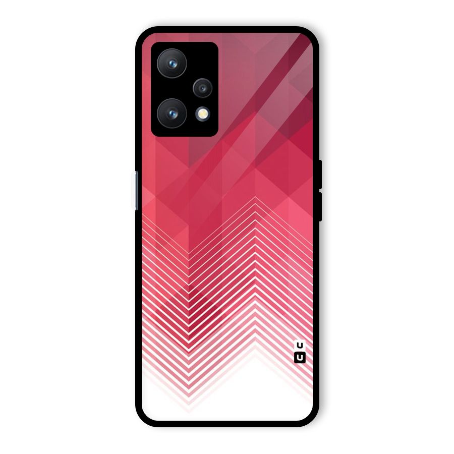 Red Chevron Abstract Glass Back Case for Realme 9 Pro 5G