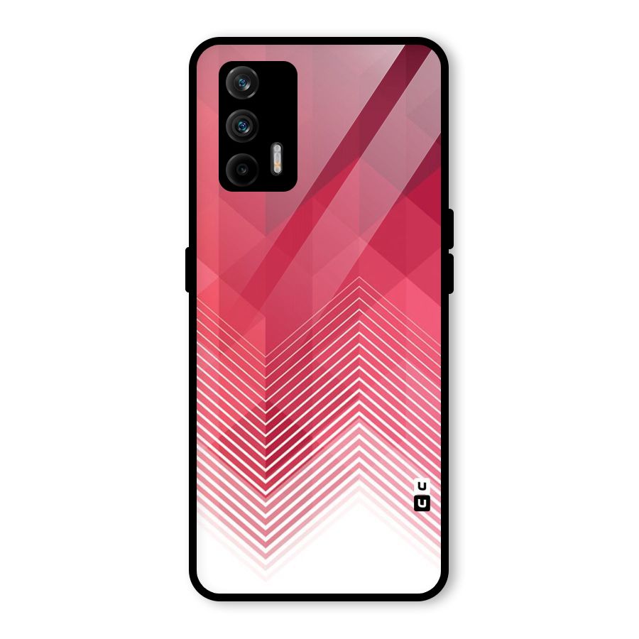 Red Chevron Abstract Glass Back Case for Realme GT 5G