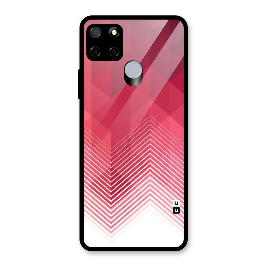 Red Chevron Abstract Glass Back Case for Realme Narzo 20