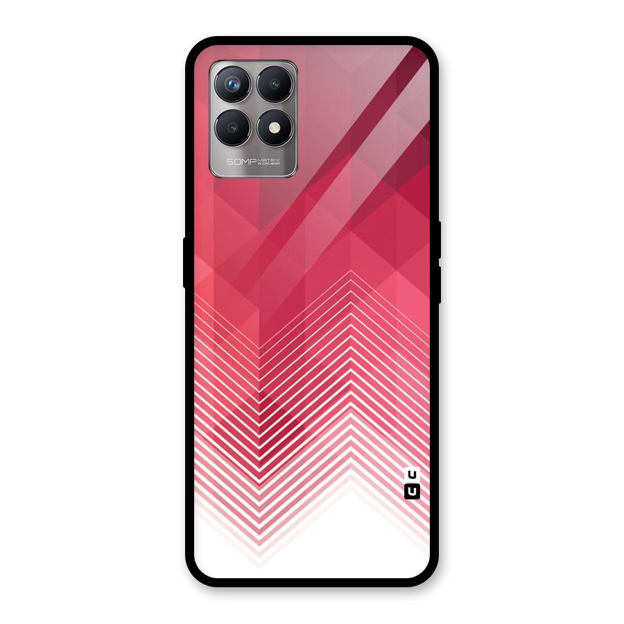 Red Chevron Abstract Glass Back Case for Realme Narzo 50