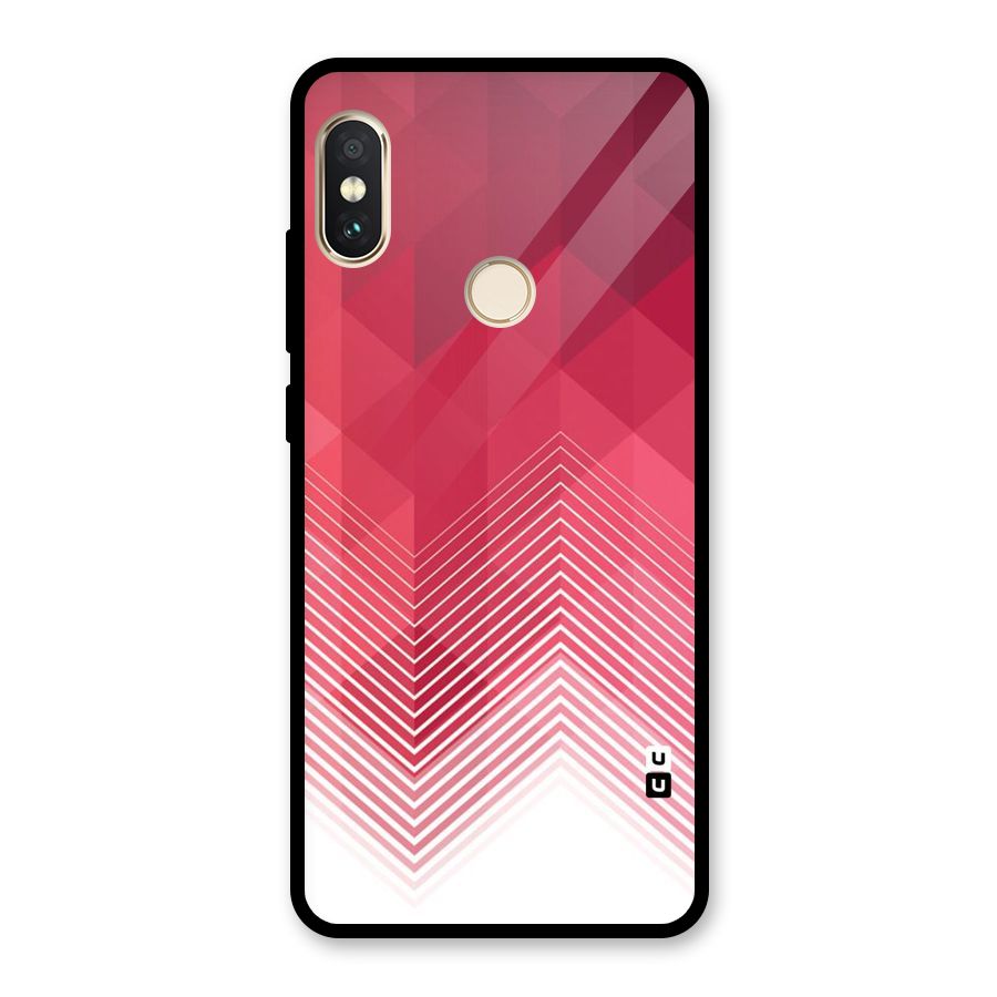 Red Chevron Abstract Glass Back Case for Redmi Note 5 Pro