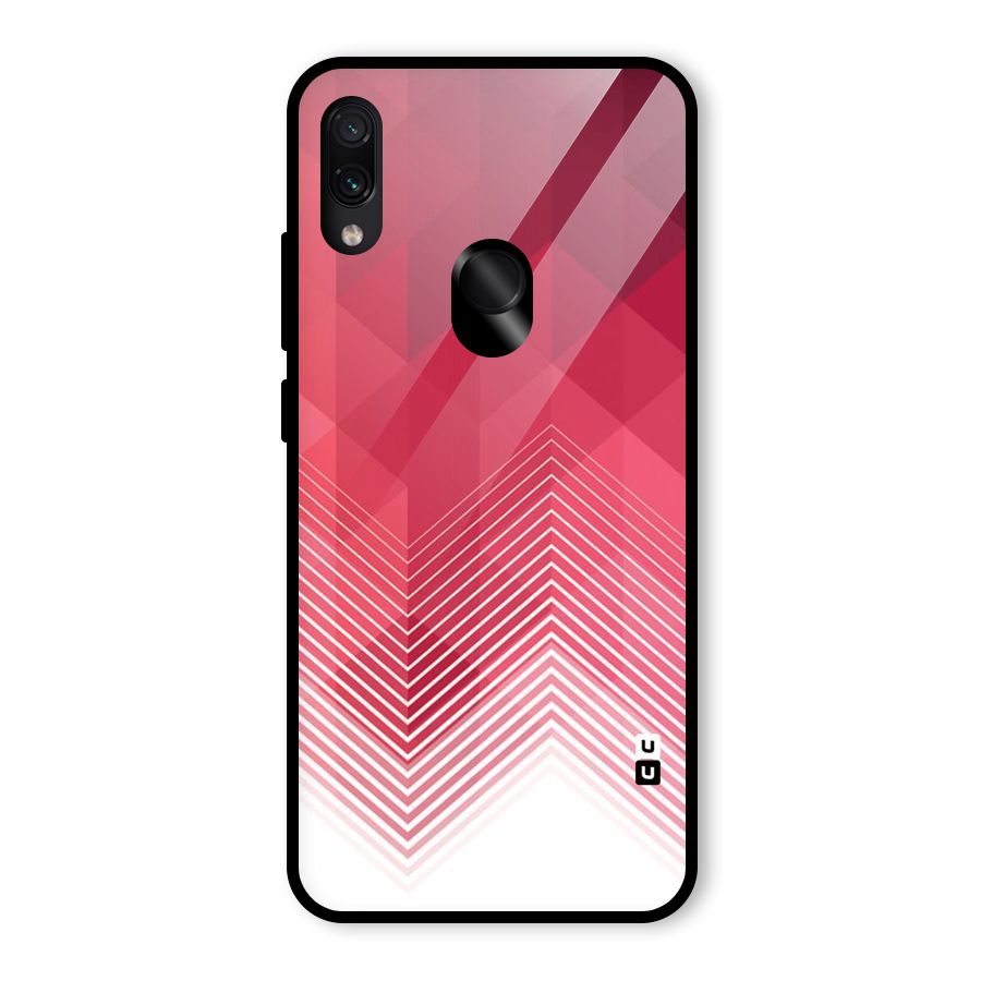 Red Chevron Abstract Glass Back Case for Redmi Note 7 Pro