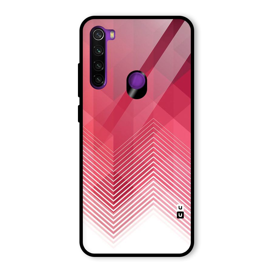 Red Chevron Abstract Glass Back Case for Redmi Note 8