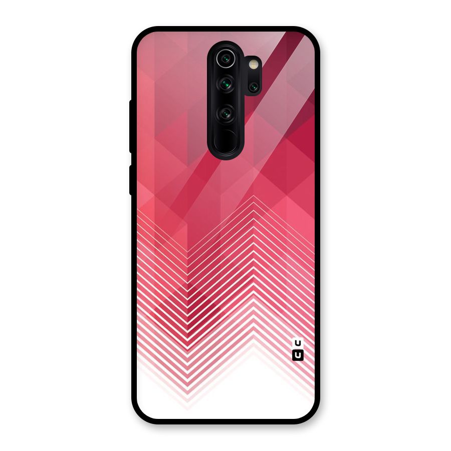 Red Chevron Abstract Glass Back Case for Redmi Note 8 Pro