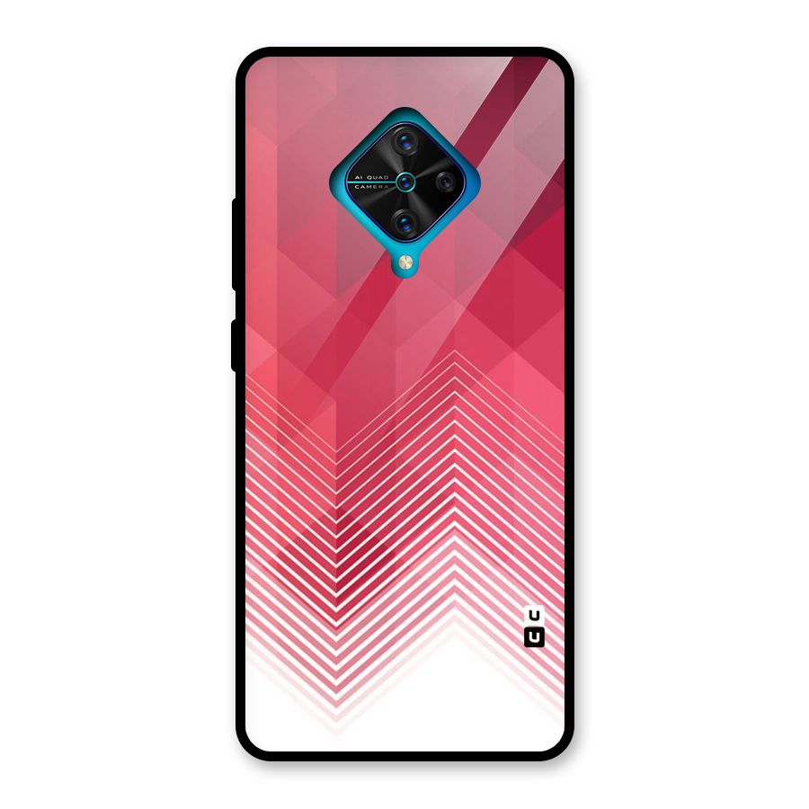Red Chevron Abstract Glass Back Case for Vivo S1 Pro