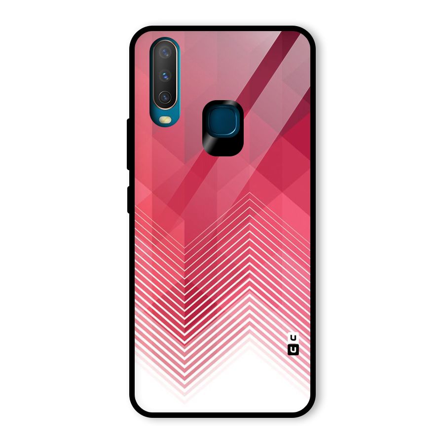 Red Chevron Abstract Glass Back Case for Vivo U10
