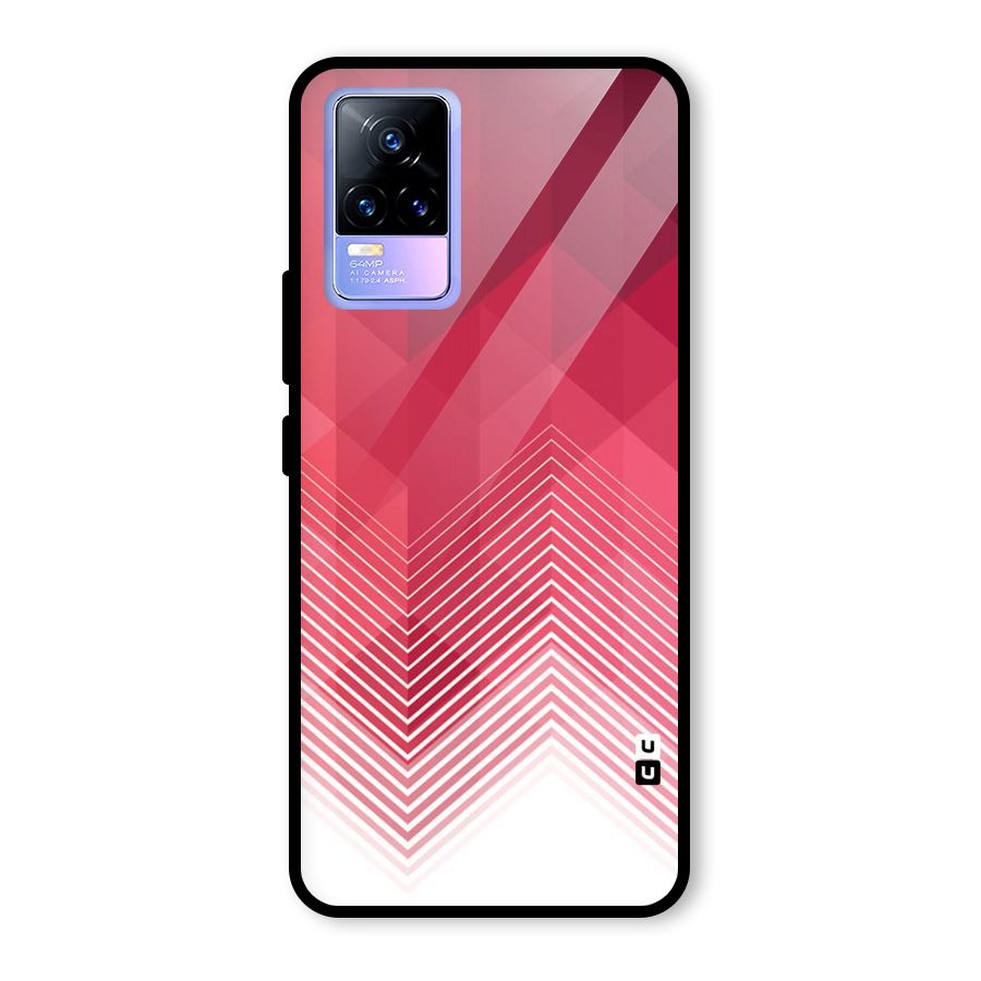 Red Chevron Abstract Glass Back Case for Vivo Y73