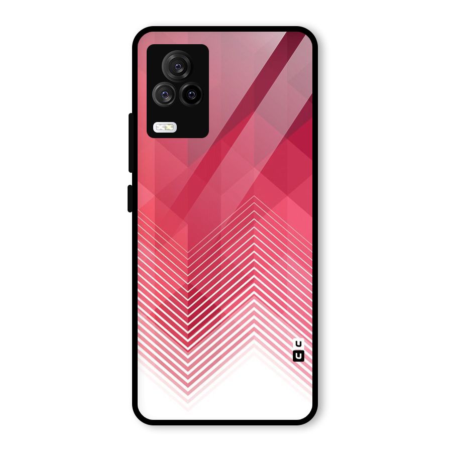 Red Chevron Abstract Glass Back Case for Vivo iQOO 7 Legend 5G