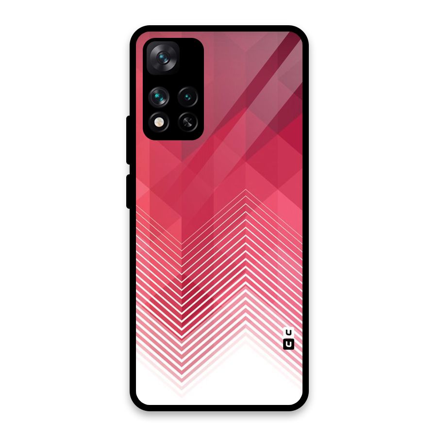 Red Chevron Abstract Glass Back Case for Xiaomi 11i HyperCharge 5G