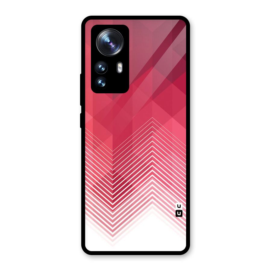 Red Chevron Abstract Glass Back Case for Xiaomi 12 Pro