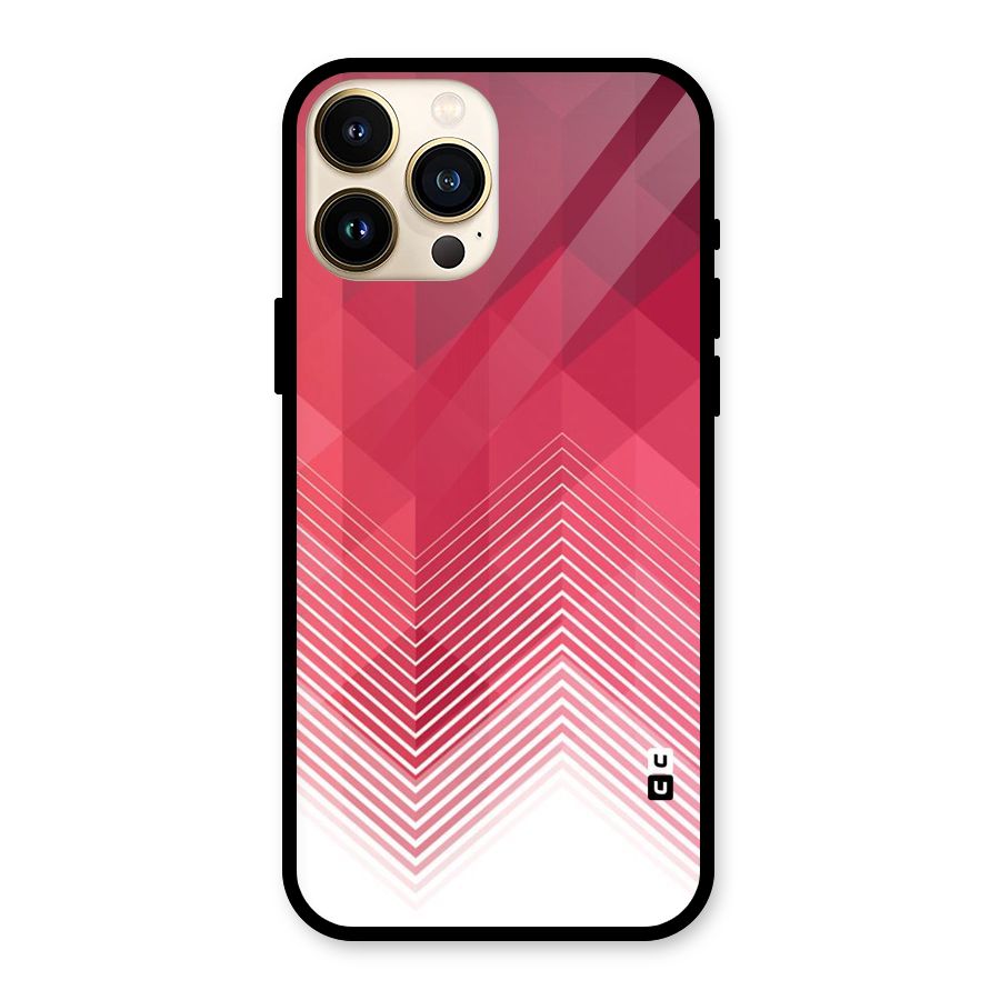 Red Chevron Abstract Glass Back Case for iPhone 13 Pro Max
