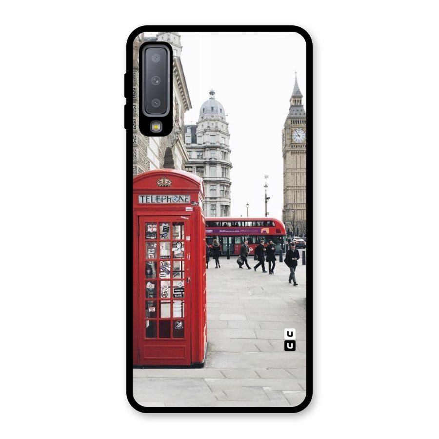 Red City Glass Back Case for Galaxy A7 (2018)