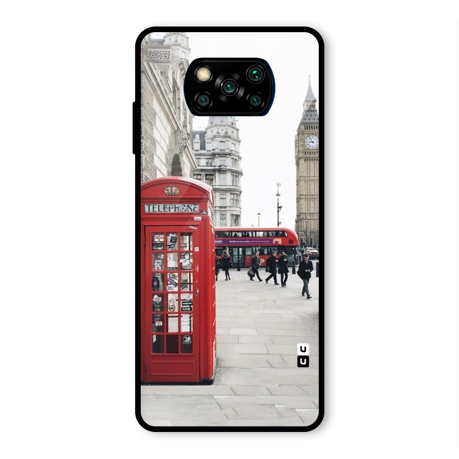 Red City Glass Back Case for Poco X3 Pro