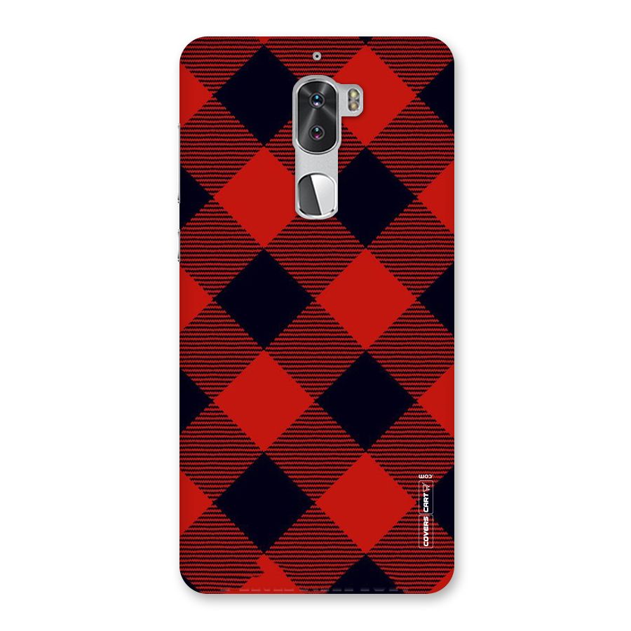 Red Diagonal Check Back Case for Coolpad Cool 1