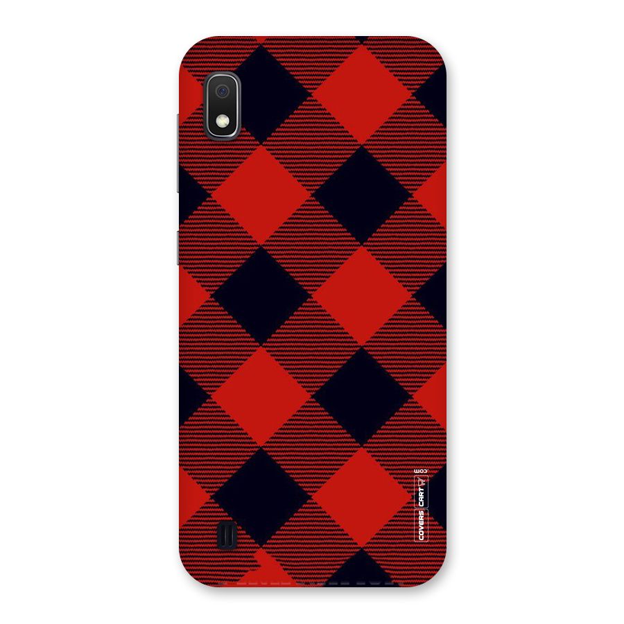 Red Diagonal Check Back Case for Galaxy A10