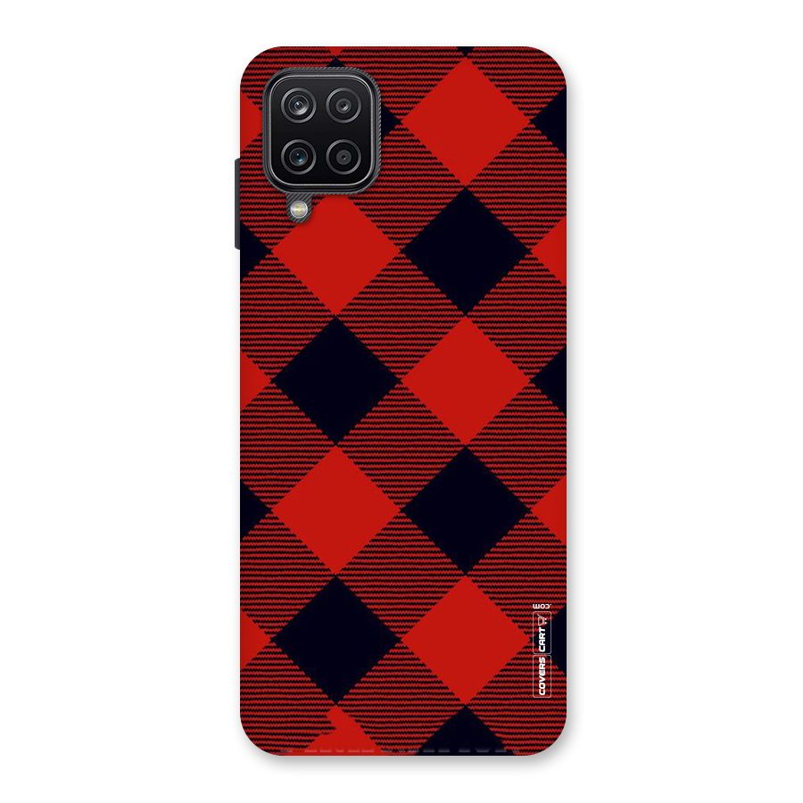 Red Diagonal Check Back Case for Galaxy A12
