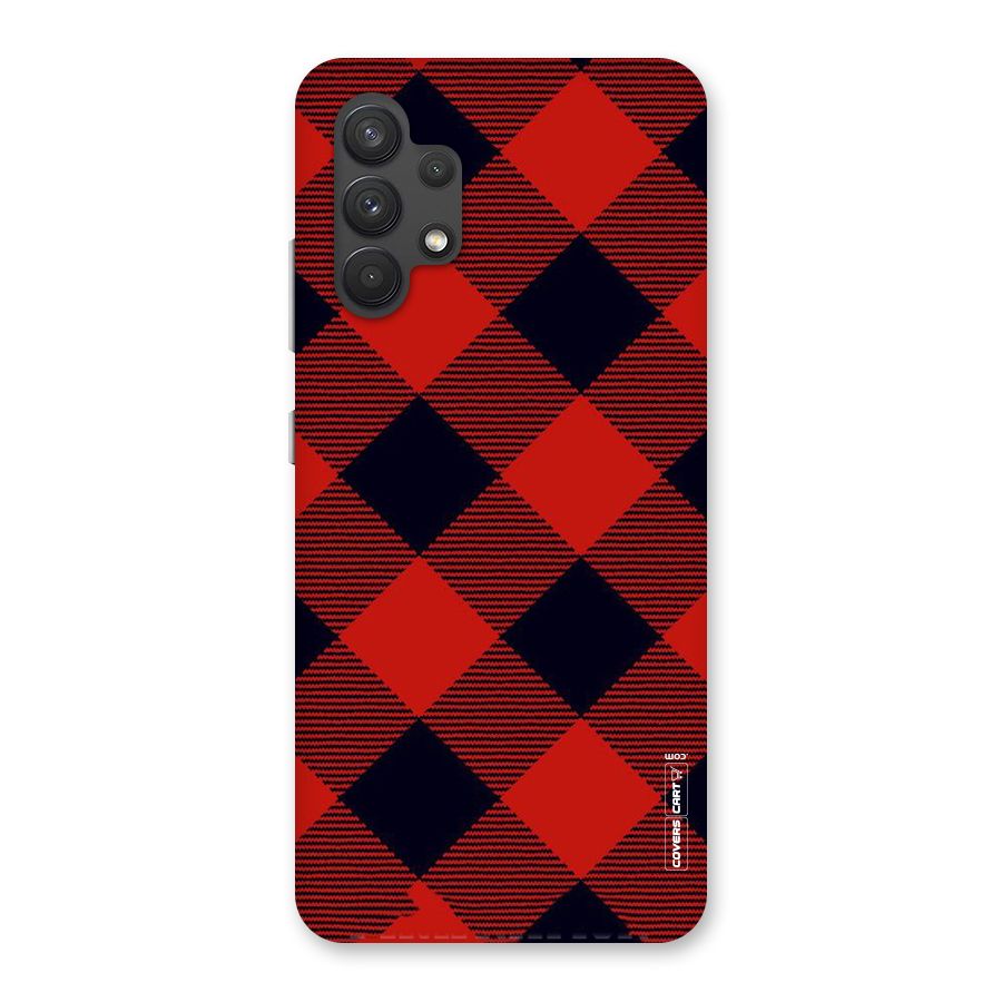 Red Diagonal Check Back Case for Galaxy A32
