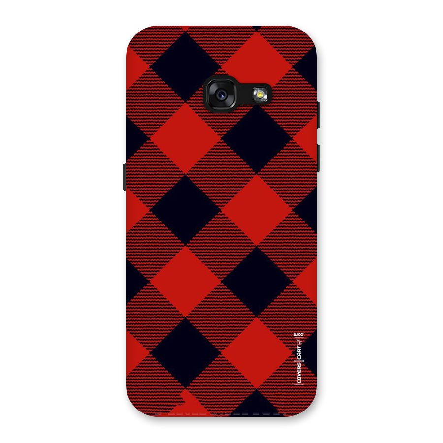 Red Diagonal Check Back Case for Galaxy A3 (2017)