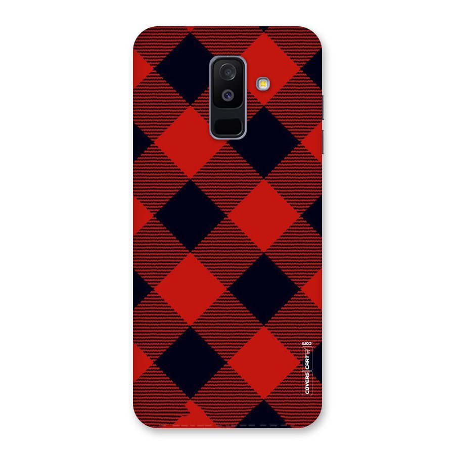 Red Diagonal Check Back Case for Galaxy A6 Plus