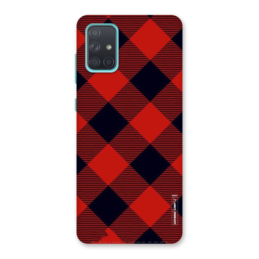Red Diagonal Check Back Case for Galaxy A71
