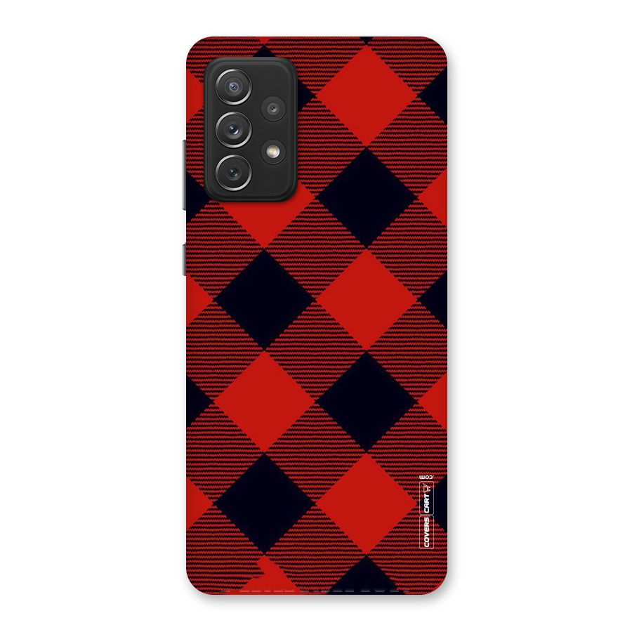 Red Diagonal Check Back Case for Galaxy A72