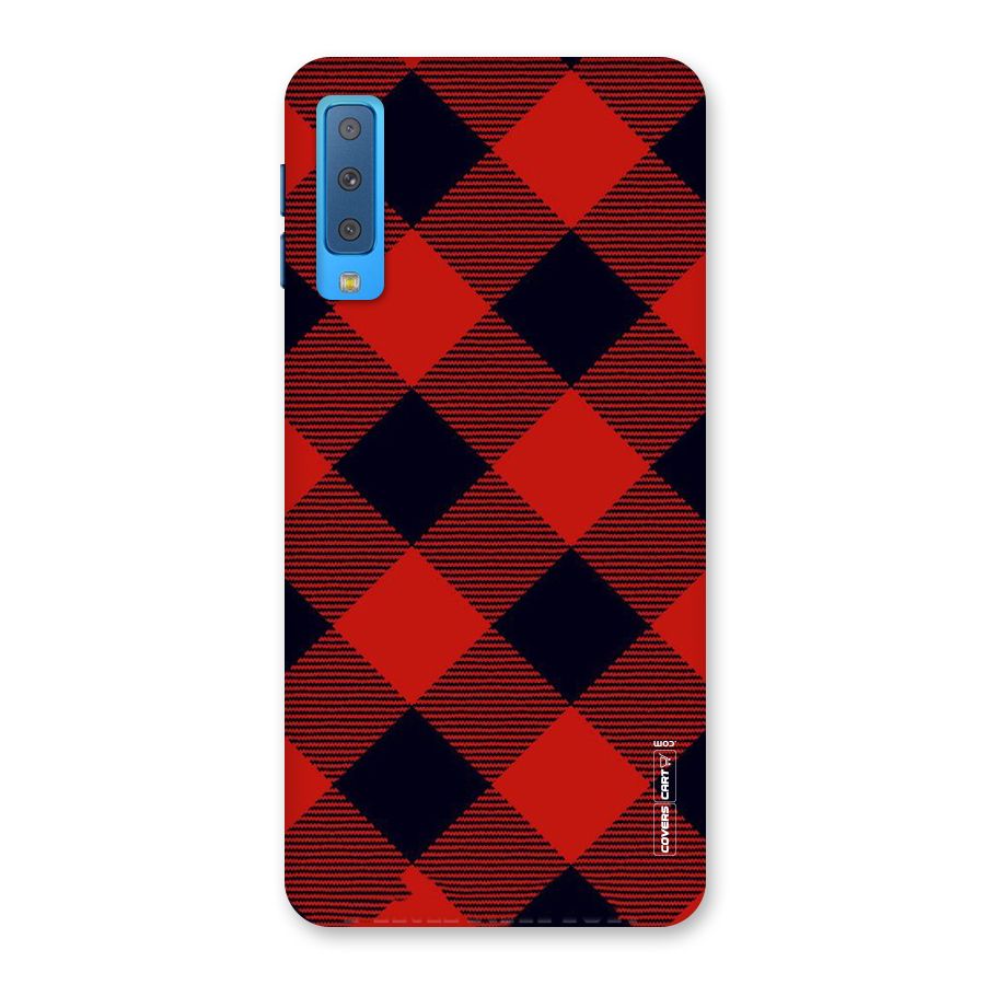 Red Diagonal Check Back Case for Galaxy A7 (2018)