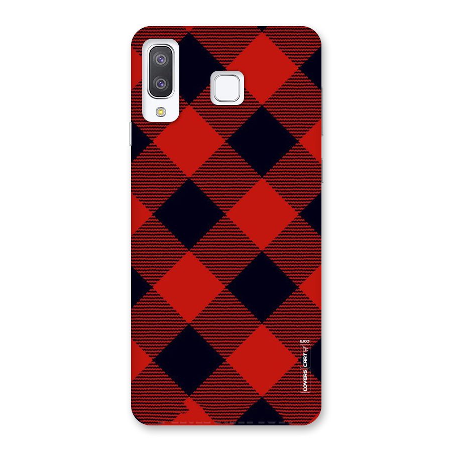 Red Diagonal Check Back Case for Galaxy A8 Star