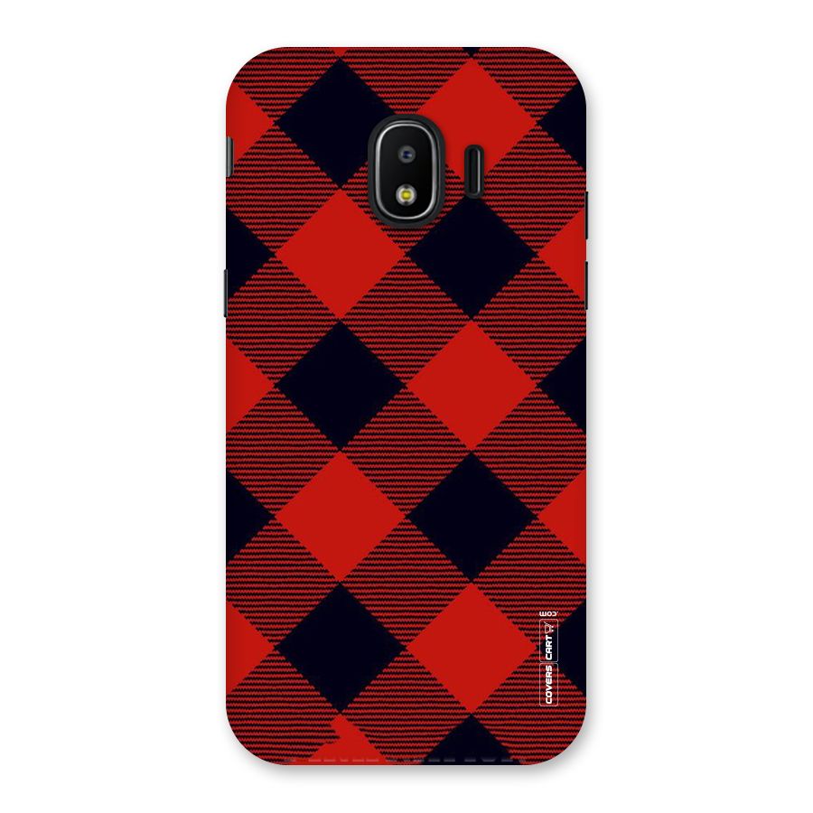 Red Diagonal Check Back Case for Galaxy J2 Pro 2018