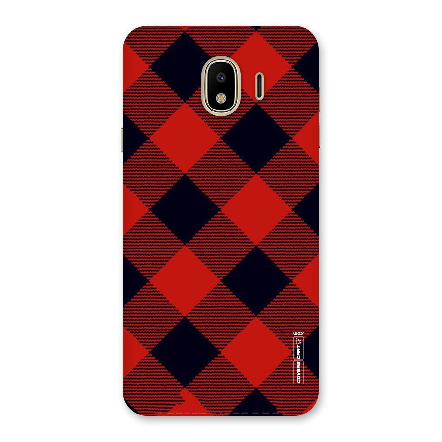 Red Diagonal Check Back Case for Galaxy J4