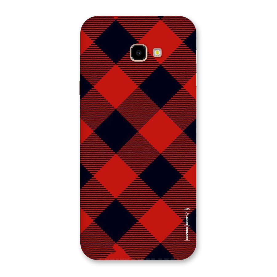 Red Diagonal Check Back Case for Galaxy J4 Plus