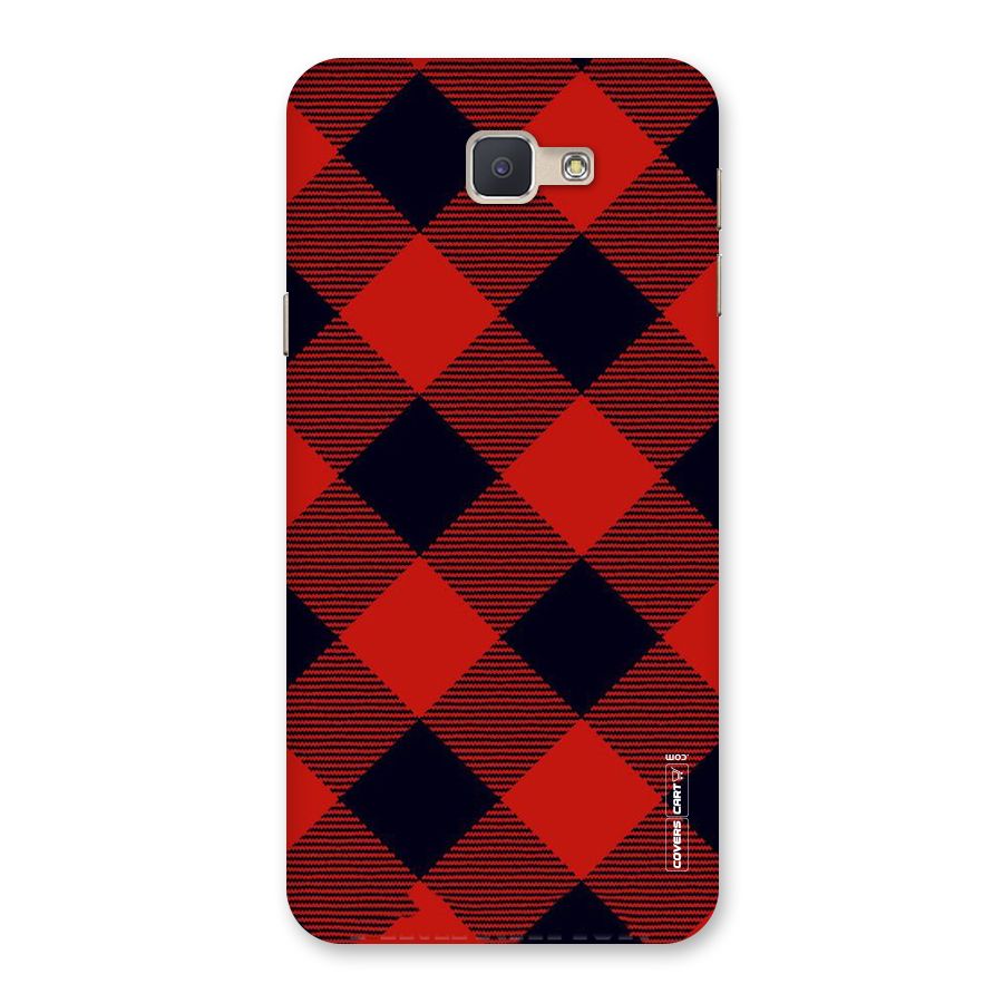 Red Diagonal Check Back Case for Galaxy J5 Prime