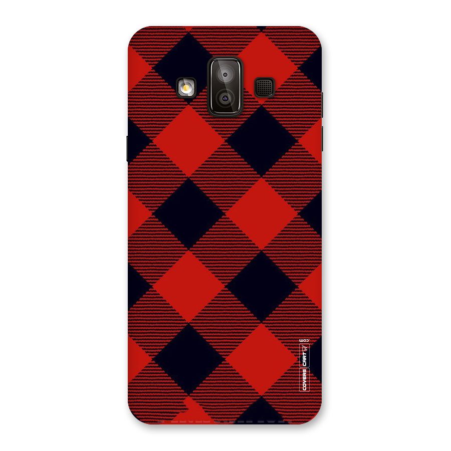 Red Diagonal Check Back Case for Galaxy J7 Duo
