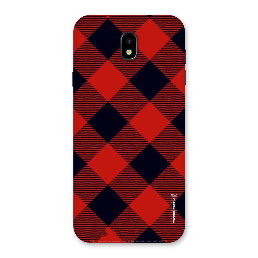 Red Diagonal Check Back Case for Galaxy J7 Pro