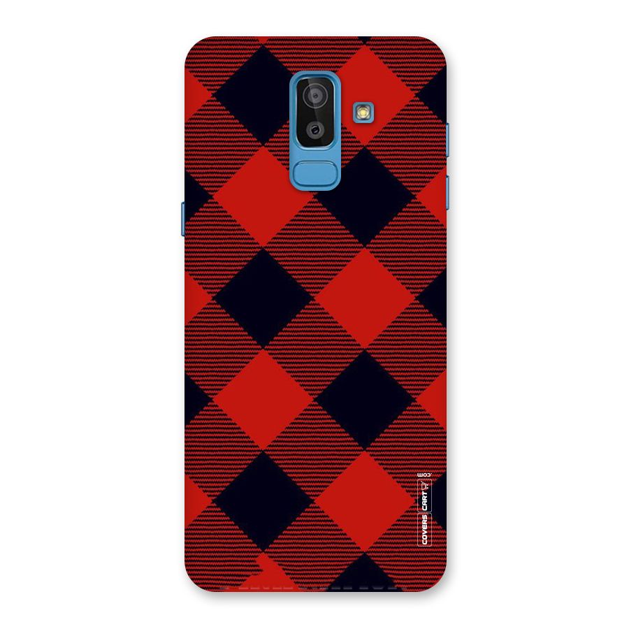 Red Diagonal Check Back Case for Galaxy J8