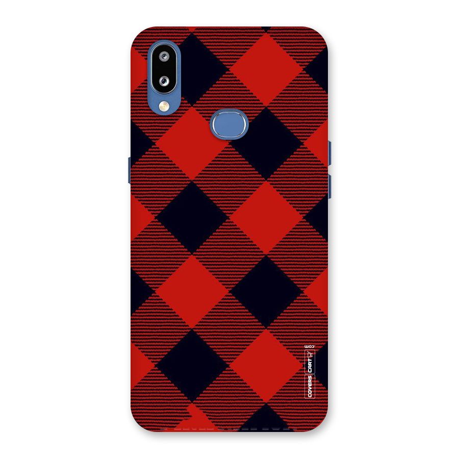 Red Diagonal Check Back Case for Galaxy M01s