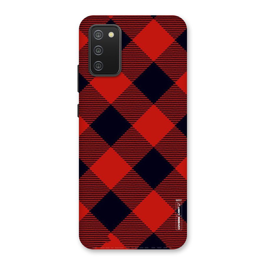 Red Diagonal Check Back Case for Galaxy M02s
