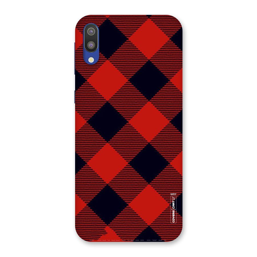 Red Diagonal Check Back Case for Galaxy M10