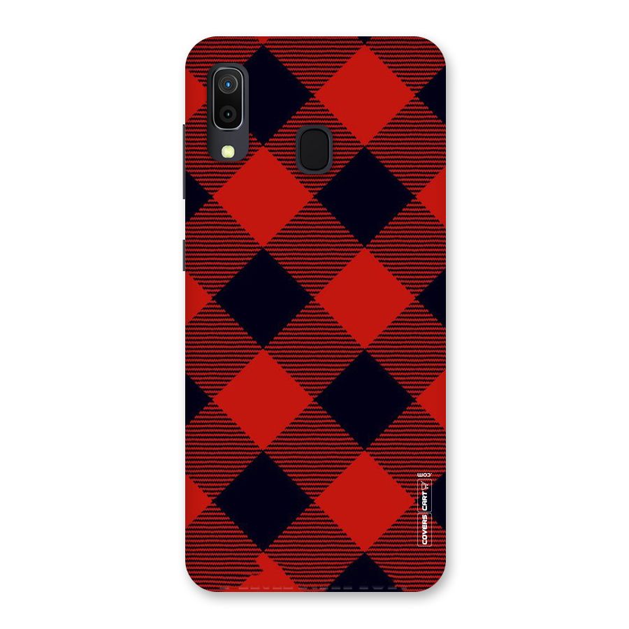 Red Diagonal Check Back Case for Galaxy M10s
