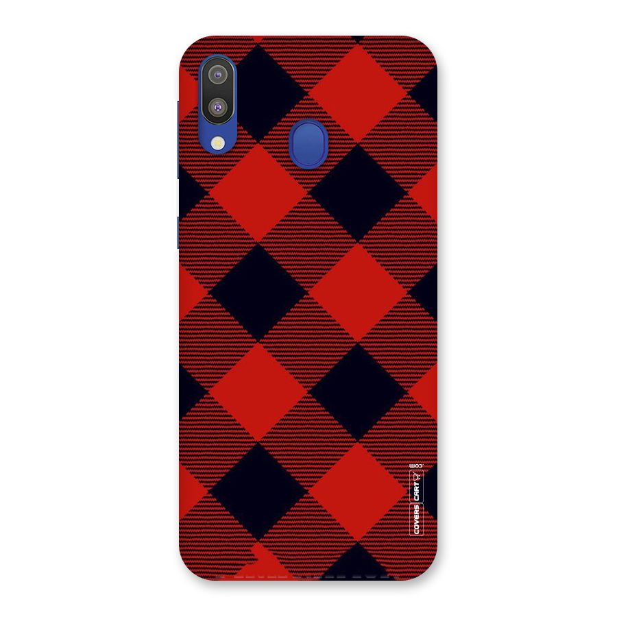 Red Diagonal Check Back Case for Galaxy M20