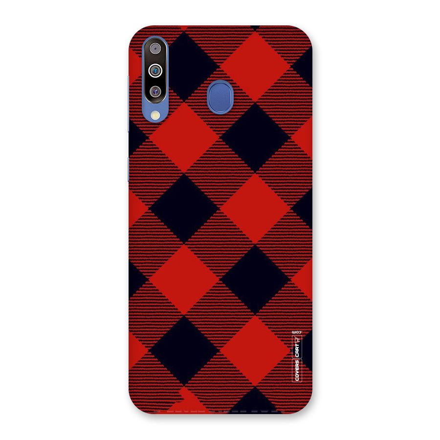 Red Diagonal Check Back Case for Galaxy M30
