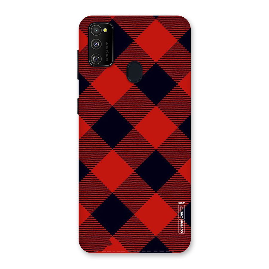 Red Diagonal Check Back Case for Galaxy M30s