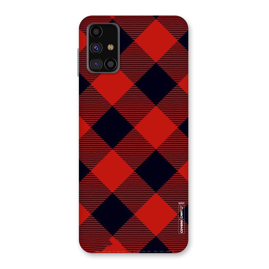 Red Diagonal Check Back Case for Galaxy M31s