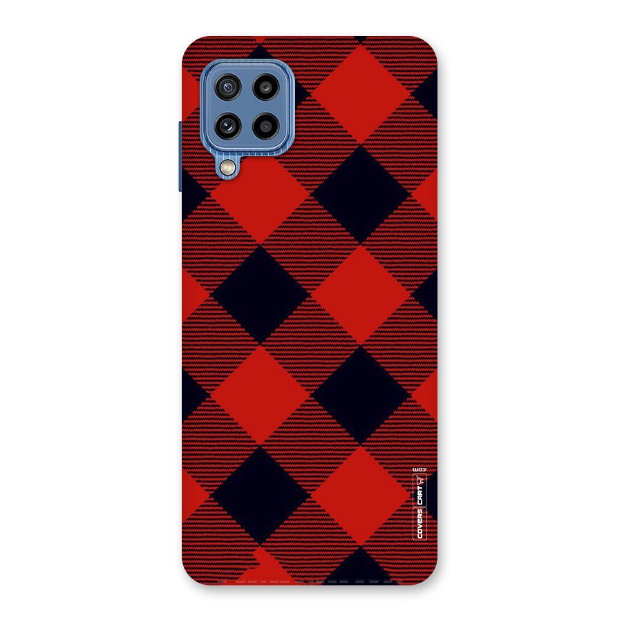 Red Diagonal Check Back Case for Galaxy M32