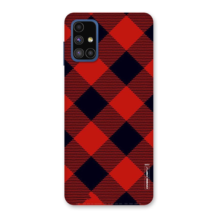 Red Diagonal Check Back Case for Galaxy M51
