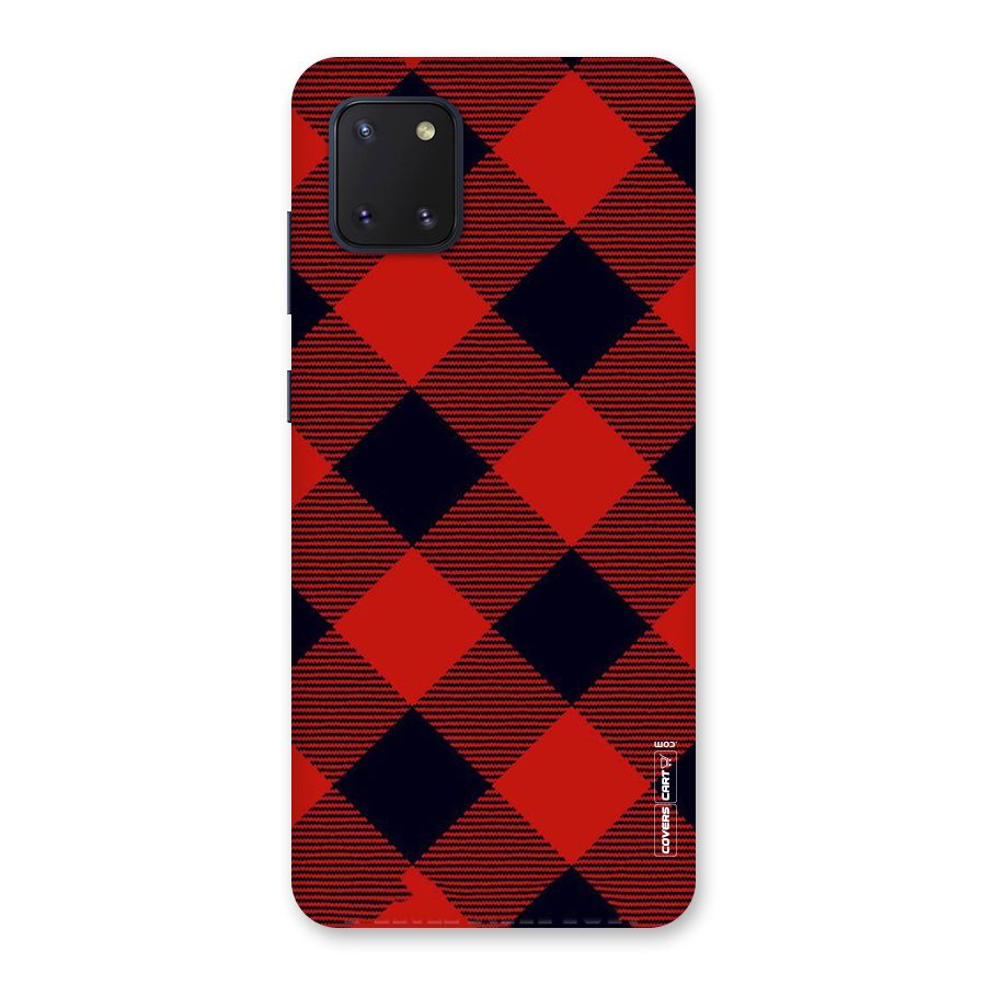 Red Diagonal Check Back Case for Galaxy Note 10 Lite