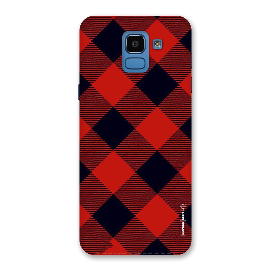 Red Diagonal Check Back Case for Galaxy On6