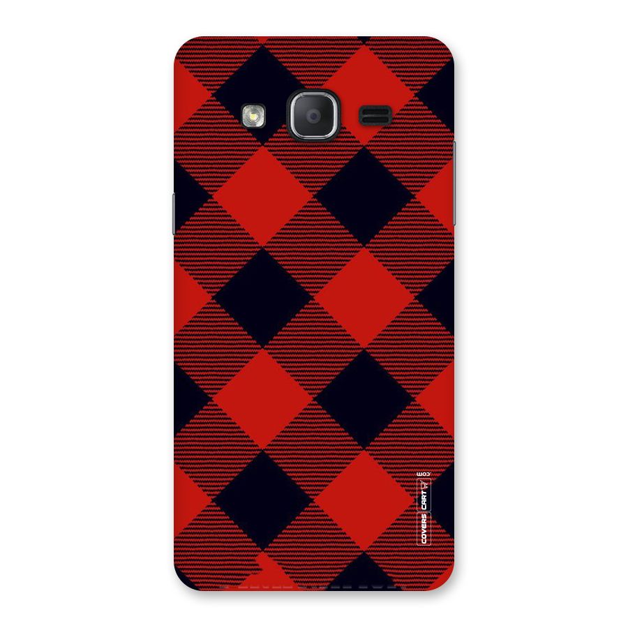 Red Diagonal Check Back Case for Galaxy On7 2015