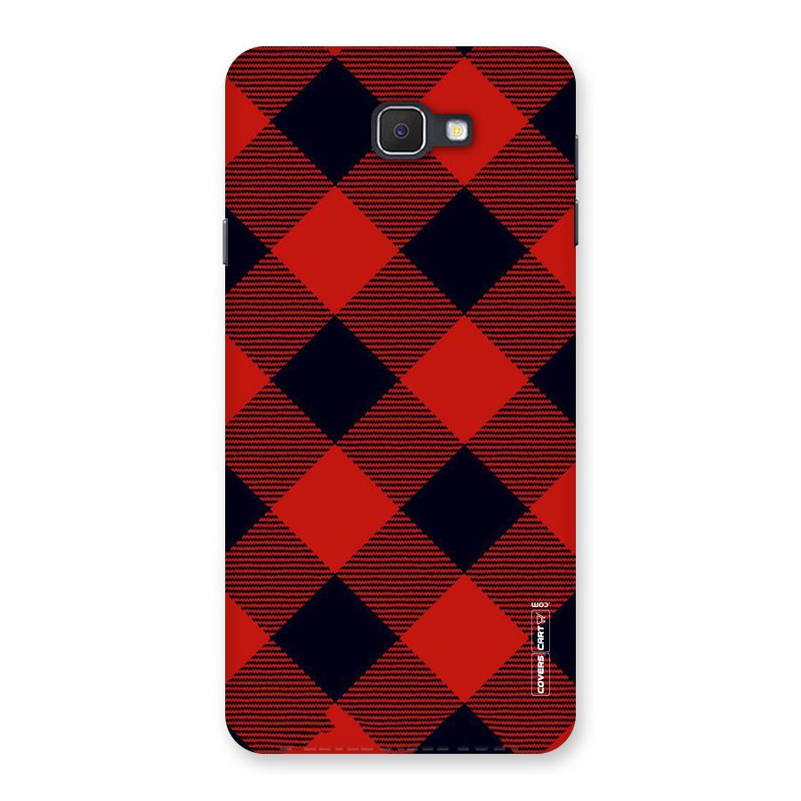 Red Diagonal Check Back Case for Galaxy On7 2016