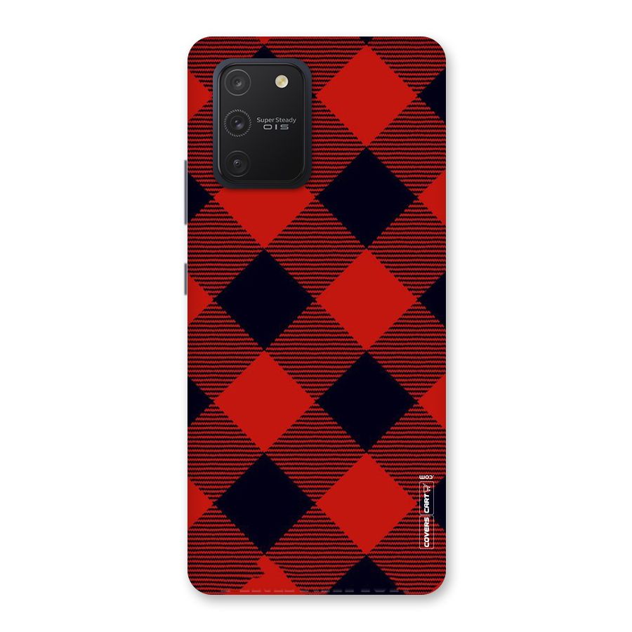 Red Diagonal Check Back Case for Galaxy S10 Lite
